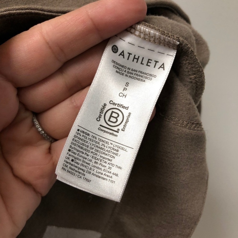 Athleta Coaster Luxe Relaunch Sweatshirt Womens Small Brown Pullover Tencel New - Picture 10 of 14